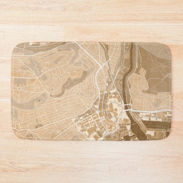 Item preview, Map of Swansea (Wales) in sepia vintage style designed and sold by blursbyai.