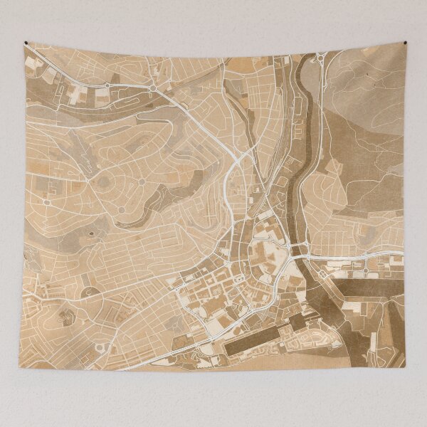 Item preview, Map of Swansea (Wales) in sepia vintage style designed and sold by blursbyai.