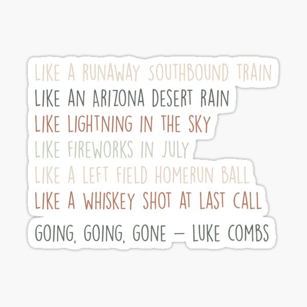 Item preview, Luke Combs Going, Going, Gone designed and sold by hgcreative.