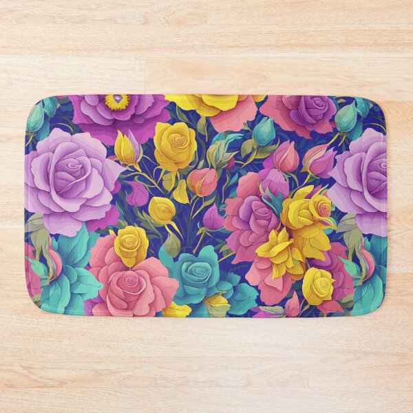 Artikelvorschau, Lebendiges Blumenmuster entworfen und verkauft von RockBeeDesigns.