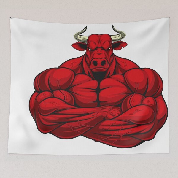 Item preview, ANGRY RED BULL (WHITE) designed and sold by RUBYAL.