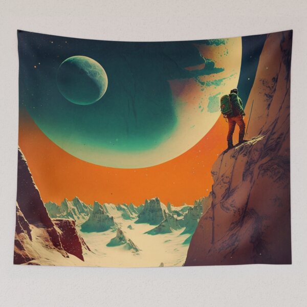 Item preview, Alpinist Climbing Space, Vintage Surrealist designed and sold by Synthetic-Dream.