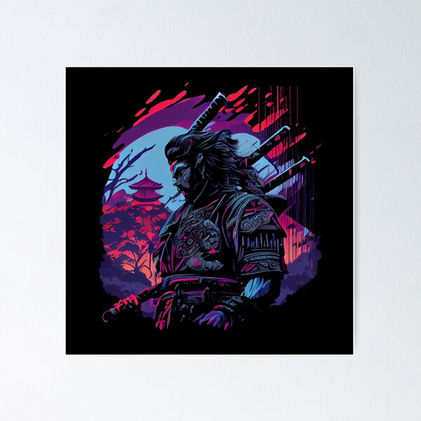 Item preview, Synthwave Samurai designed and sold by pedrogag.