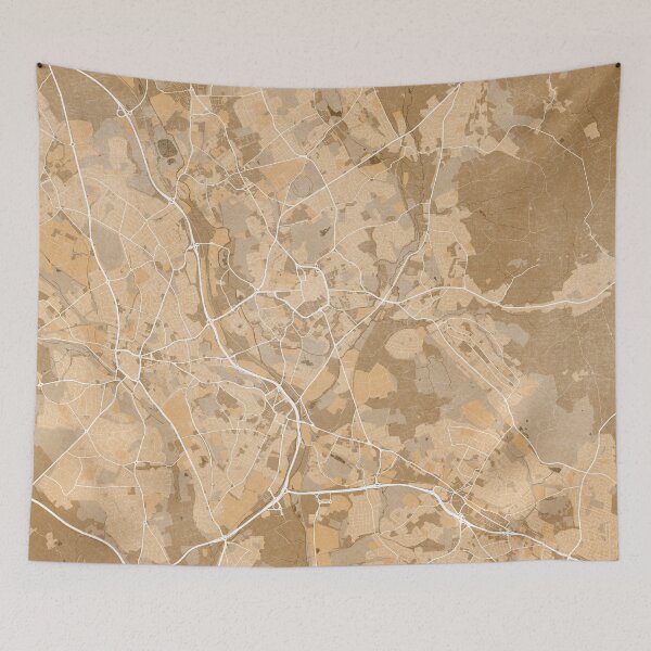 Artikelvorschau, Map of Stoke-on-Trent (England) in sepia vintage style entworfen und verkauft von blursbyai.