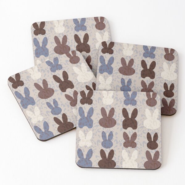 Item preview, Year of the Rabbit - Modern Bunnies with Animal Skin Texture - Blue and Brown designed and sold by Michelebuttons.