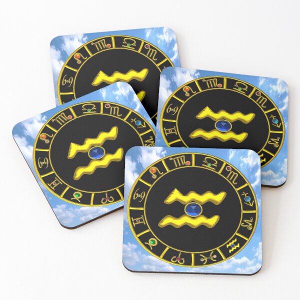 Item preview, AQUARIUS GOLD ZODIAC BIRTHDAY JEWEL ASTROLOGY CHART designed and sold by BulganLumini.