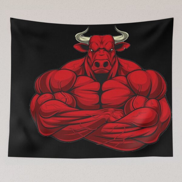 Item preview, ANGRY RED BULL (BLACK) designed and sold by RUBYAL.