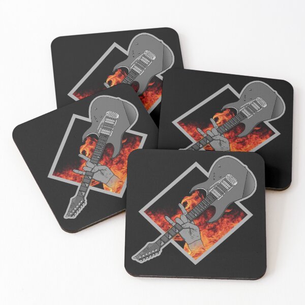 Item preview, Gray guitar in hand against the fire designed and sold by Funny Banana.