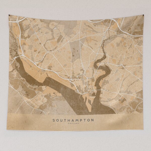 Artikelvorschau, Map of Southampton (England) in sepia vintage style entworfen und verkauft von blursbyai.
