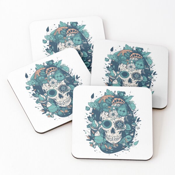 Item preview, Reaper floral skull designed and sold by TheInspiredAI.