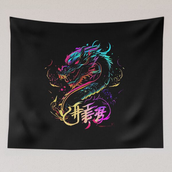 Item preview, Synthwave Chinese Dragon designed and sold by pedrogag.