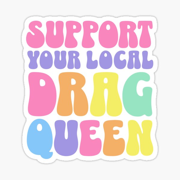 Vista previa del artículo con la obra «Apoye a su drag queen local Hora de la historia Estética retro Impresión posterior Derechos LGBTQ», diseñado y vendido por PUFFYP.