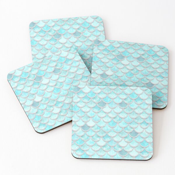 Item preview, Baby Mermaid Scales Teal Silver designed and sold by artlovepassion.