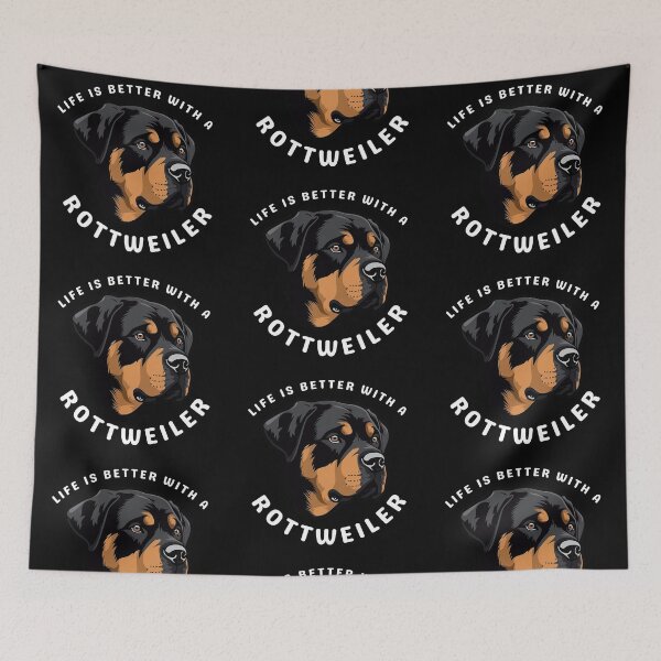 Item preview, Life is better with a Rottweiler cool illustration for Rottweiler fans designed and sold by mgoo.