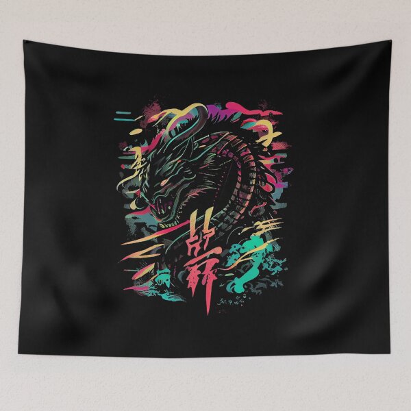 Item preview, Synthwave Chinese Dragon designed and sold by pedrogag.