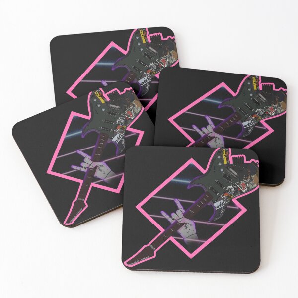 Item preview, Cyberpunk guitar from the future against a background of neon designed and sold by Funny Banana.