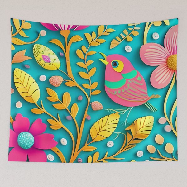 Item preview, Do it yourself style: Birdy in the Cyan Field designed and sold by JoanNinjaHen.