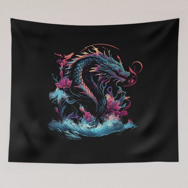 Item preview, Synthwave Chinese Dragon designed and sold by pedrogag.