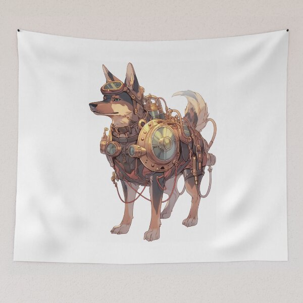 Item preview, Steampunk Armored Security Dog designed and sold by weirdrt.