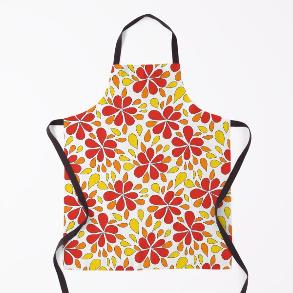 Item preview, Funky 1970s Retro Flowers Red Orange Yellow Pattern designed and sold by Orchard Berry.