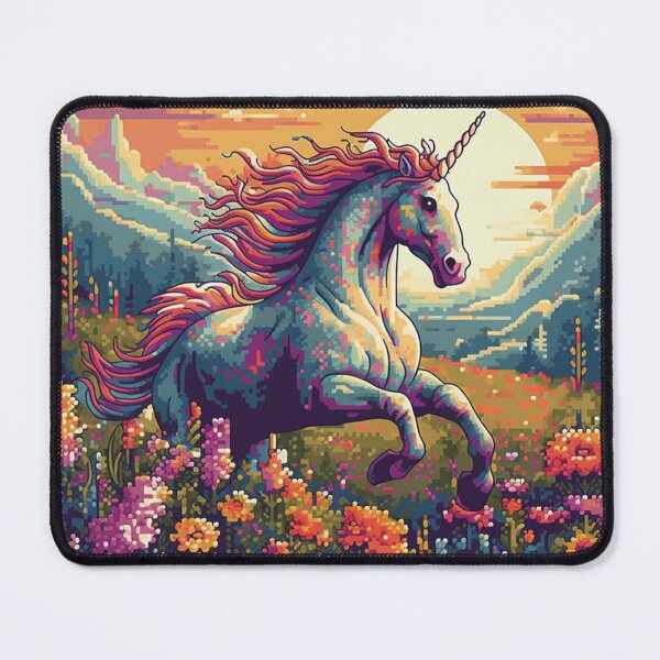 Item preview, Unicorn Running Freely in a Flower Style Pixelart designed and sold by amazingtraits.