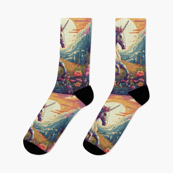 Item preview, Unicorn Running Freely in a Flower Style Pixelart designed and sold by amazingtraits.