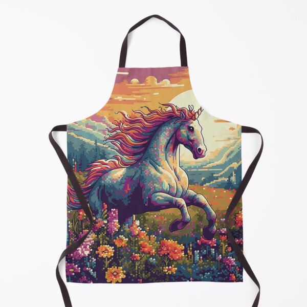 Item preview, Unicorn Running Freely in a Flower Style Pixelart designed and sold by amazingtraits.