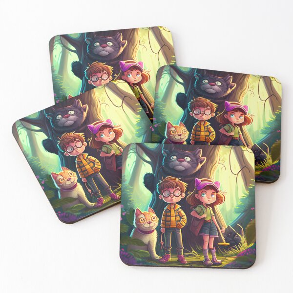Item preview, Children in the forest with a dog and a cat designed and sold by SirCed.