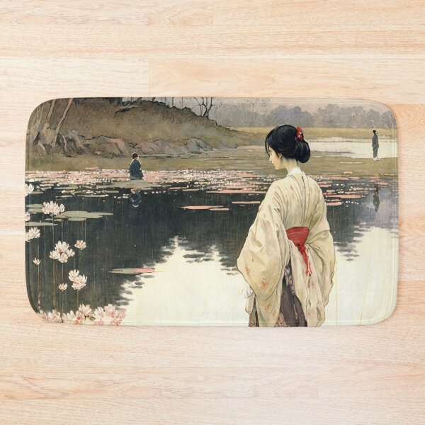 Item preview, Ukiyo-e Japanese Art - Woman Standing by the Shore designed and sold by allovervintage.