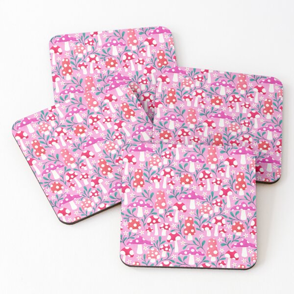 Item preview, Spotty Pink Floral Mushrooms designed and sold by RebeccaFlaherty.