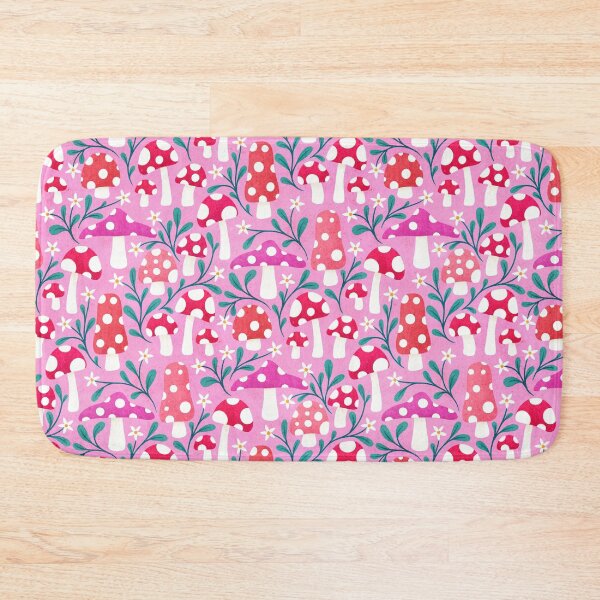 Item preview, Spotty Pink Floral Mushrooms designed and sold by RebeccaFlaherty.