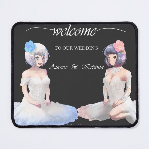 Item preview, Short-hair Girls in Wedding dresses in anime version designed and sold by VinLoveArtworks.