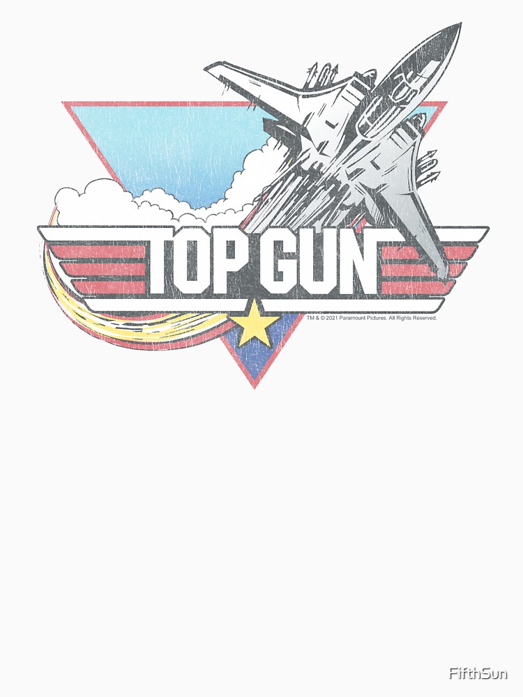 Top Gun Vintage Distressed Logo with Jet T-Shirt