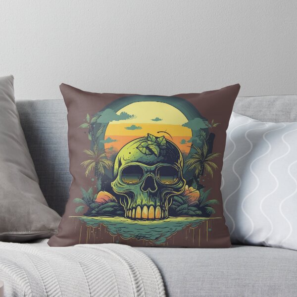 Item preview, Reaper, tropical skull designed and sold by TheInspiredAI.