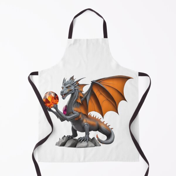 Item preview, Gray & Orange Dragon with Fiery Jewel (large) designed and sold by RADRussell.