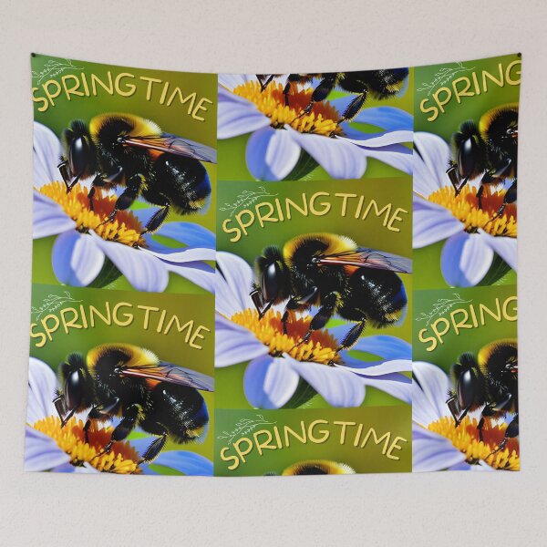 Item preview, Springtime Bumblee Pollinator Colorful Native Gardens Design designed and sold by EarthArtDesigns.