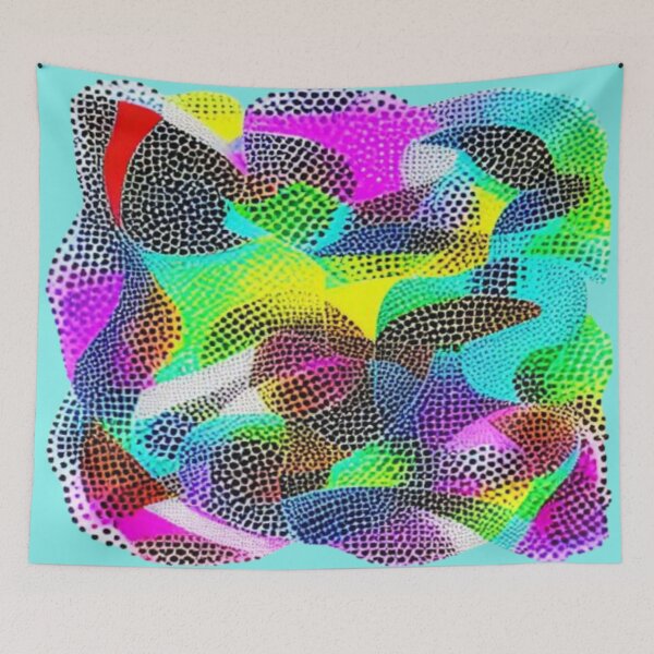 Item preview, abstract irregular shapes overlapping ribbons popular trendy colors designed and sold by JaroDesign2023.