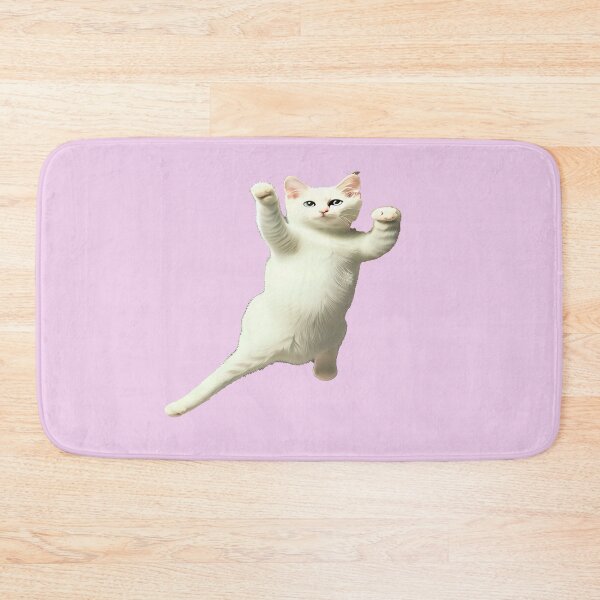 Item preview, White Cat Flying through the Air  designed and sold by deniselynnimage.