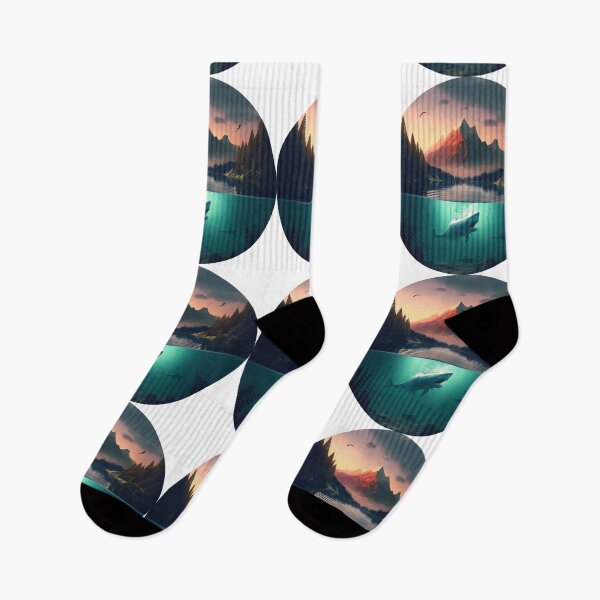 Item preview, Shark in the Lake: Piranhas, Mountains and a Sunset designed and sold by Krystmiks.