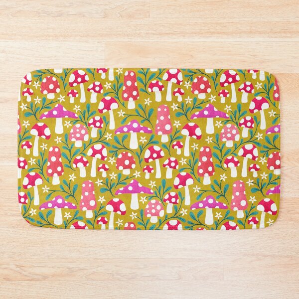 Item preview, Spotty Pink Floral Mushrooms | Mustard designed and sold by RebeccaFlaherty.