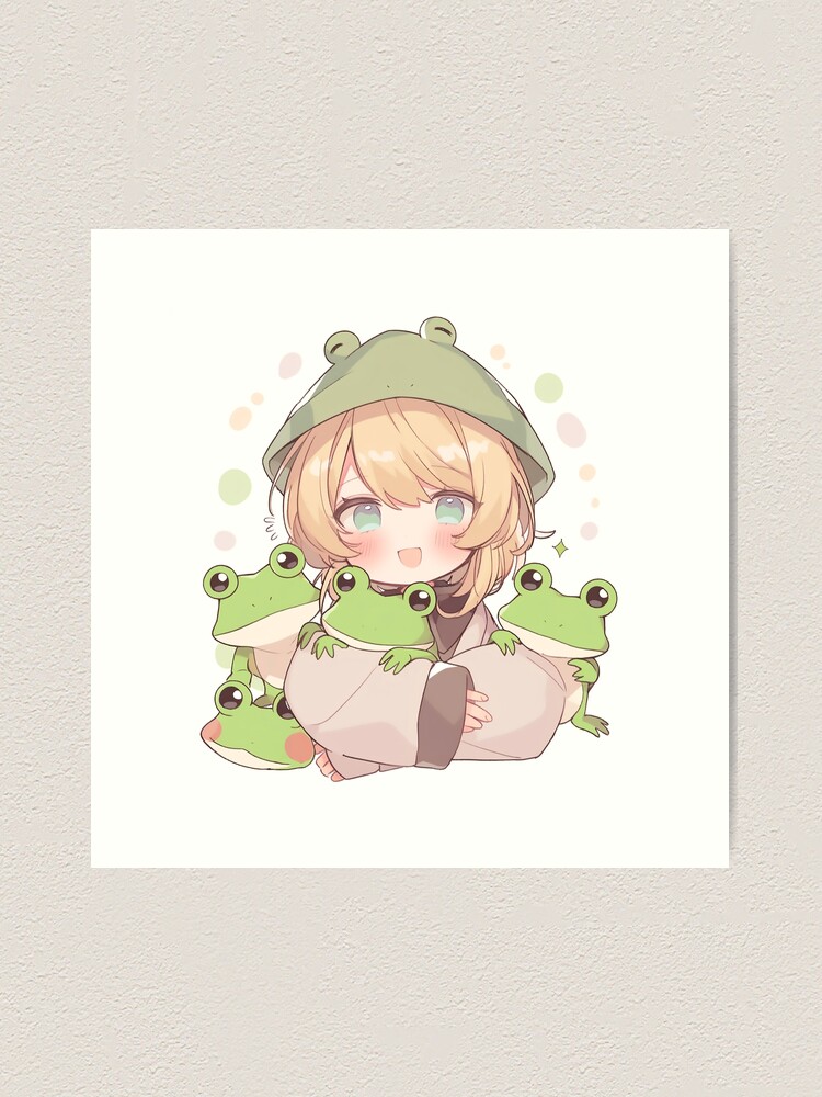 Cute Grey Hair Anime Frog Girl Poster for Sale by PatternzPro