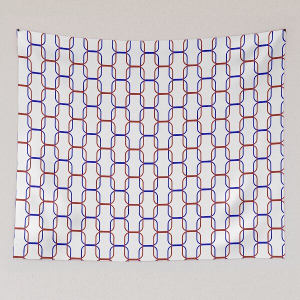 Item preview, Rounded Rectangle Red white blue 60s repeat pattern Retro Mod rounded rectangle designed and sold by ModSupporters.