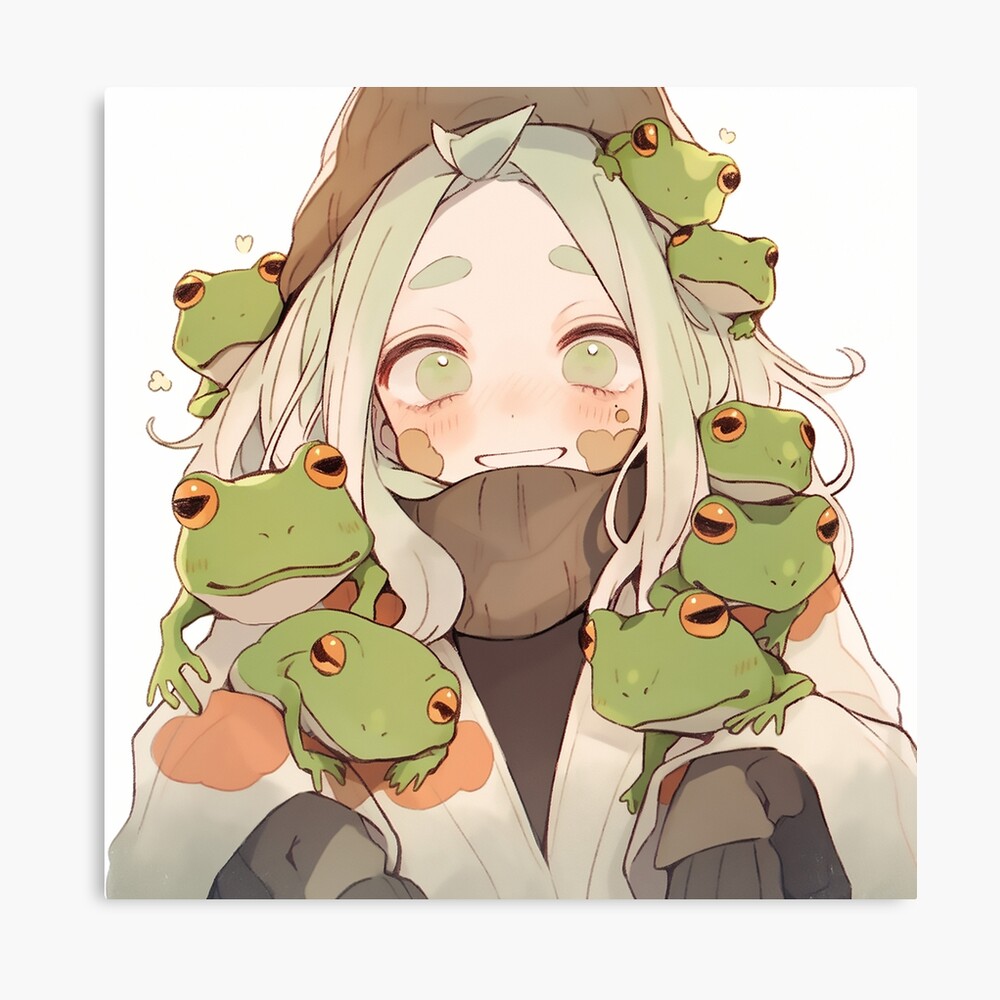 Cute Anime Frog with Big Doe Eyes · Creative Fabrica