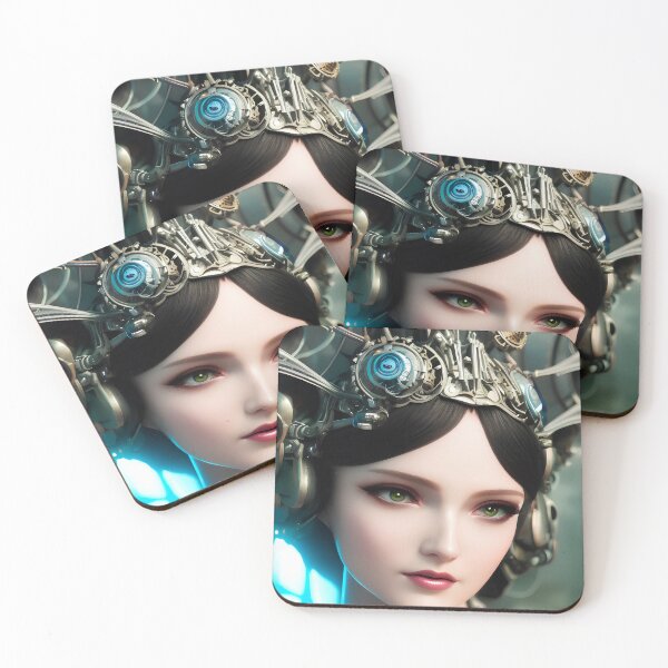 Item preview, Biopunk style painting portrait of the beautiful duchess of Larbhideleen designed and sold by DibuHumor.