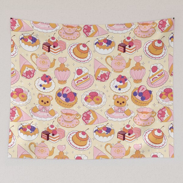 Item preview, Cute Tea Party Seamless Pattern designed and sold by MadeByBeata.