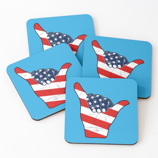 Item preview, Shaka Good Vibe Hang Loose Hand - American Flag designed and sold by BlueSkyTheory.