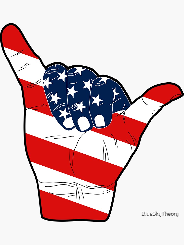 Shaka Hang Loose American Flag Premium T-Shirt Shaka Hang Loose American Flag Premium T-Shirt
