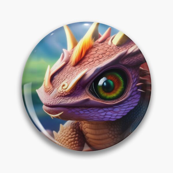 Aperçu de l'œuvre Bébé dragon rouge aux yeux arc-en-ciel créée et vendue par dragynrain.