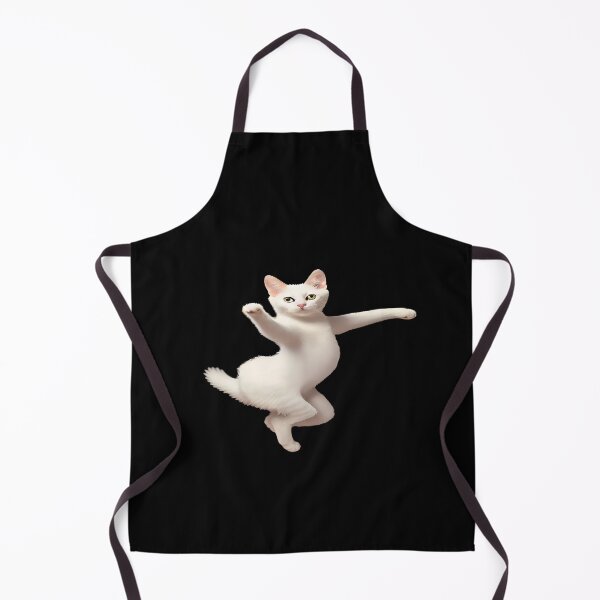 Item preview, Flirty Dancing White Cat Flying through the Air designed and sold by deniselynnimage.