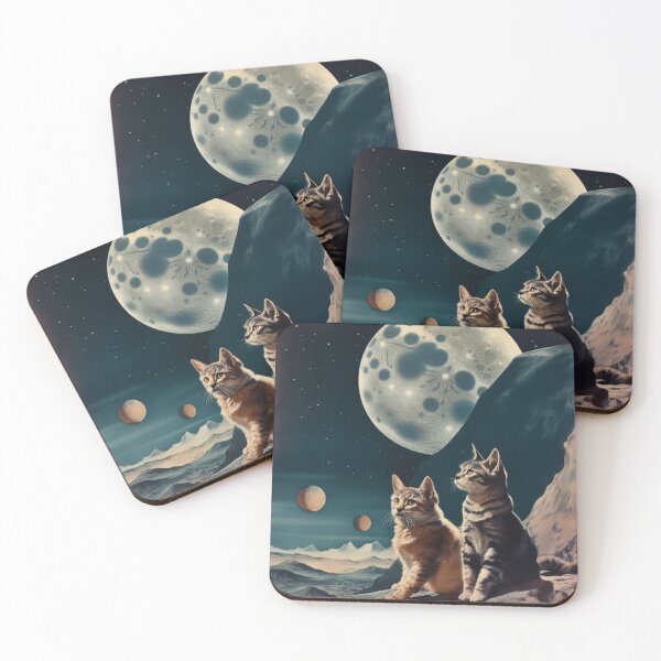 Item preview, Space Cats under the Moon designed and sold by Synthetic-Dream.